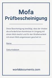 prüfbescheinigung mofa kaufen